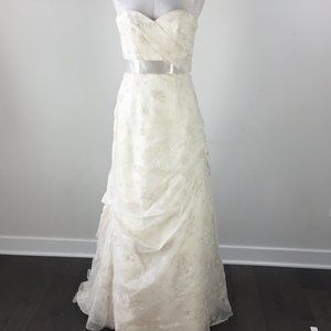 New Judd Waddell 8 Ivory Lace Silk Embroidered